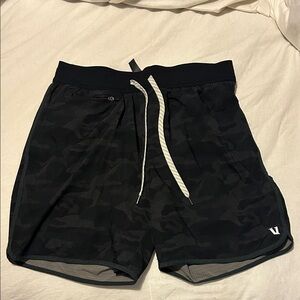 Vuori Black Camo Athletic Shorts